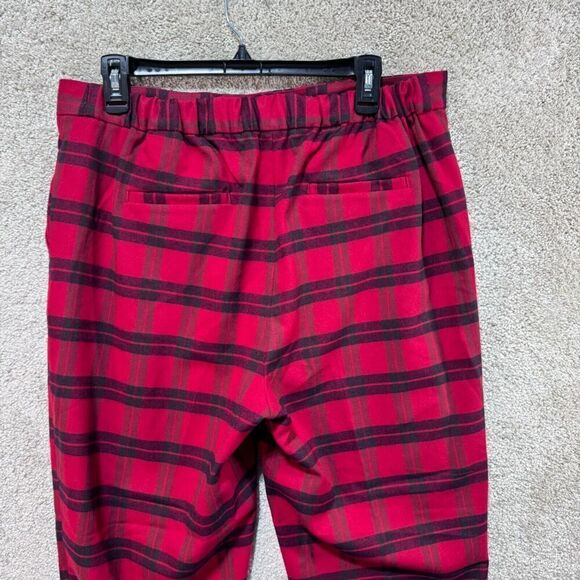 Banana Republic Hayden Pants Women's 12 Red Plaid High-Rise Comfort Stretch - Picture 10 of 13